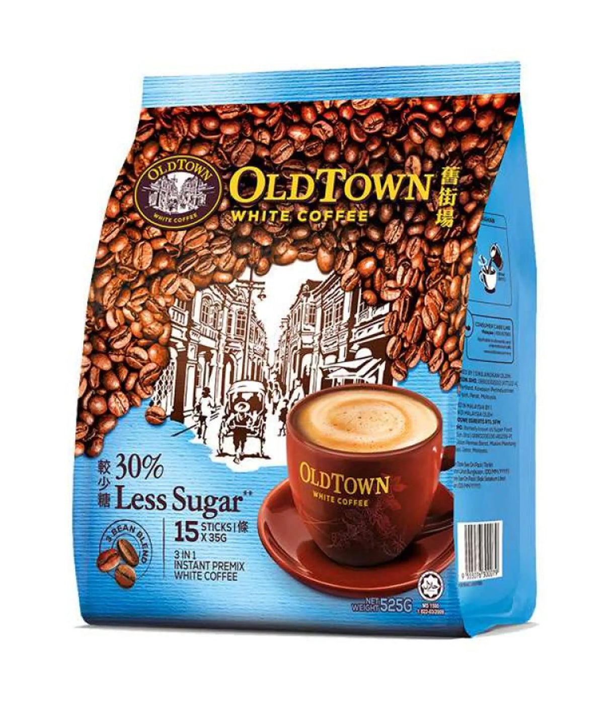 Old Town - Less Sugar 3-in-1 White Coffee 15x35g