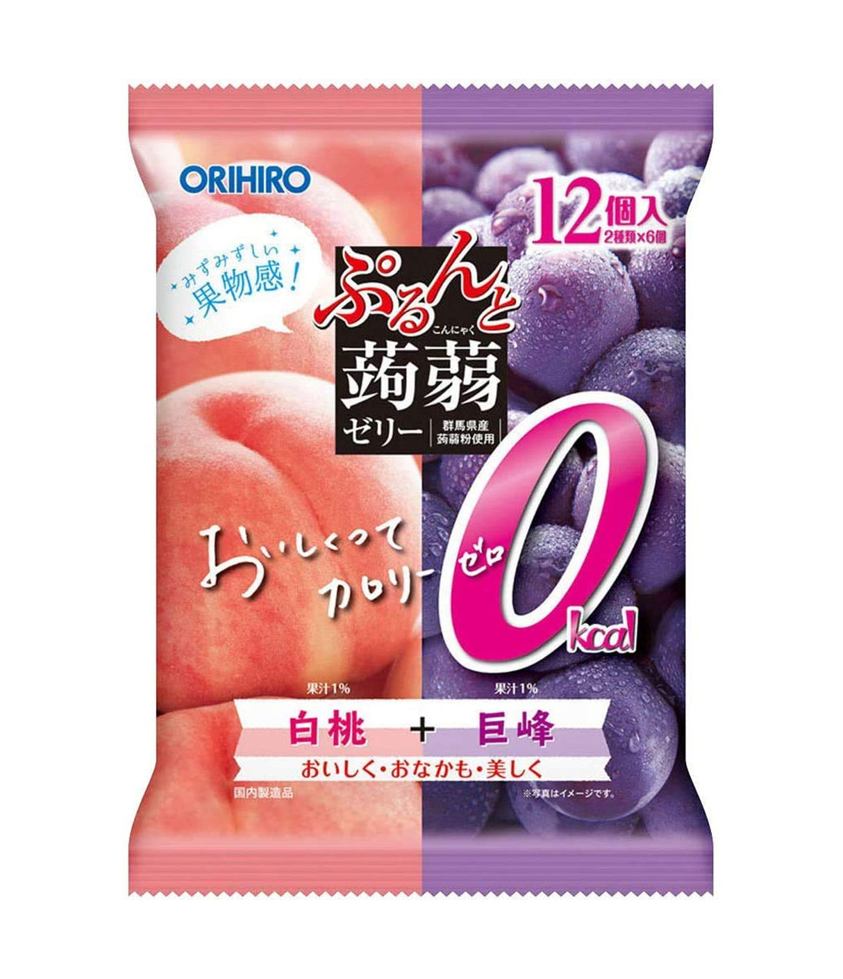 Orihiro - Konjac Jelly (Peach & Grape) 216g