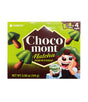 Box of Orion Choco Mont Matcha cream with biscuit on a white background
