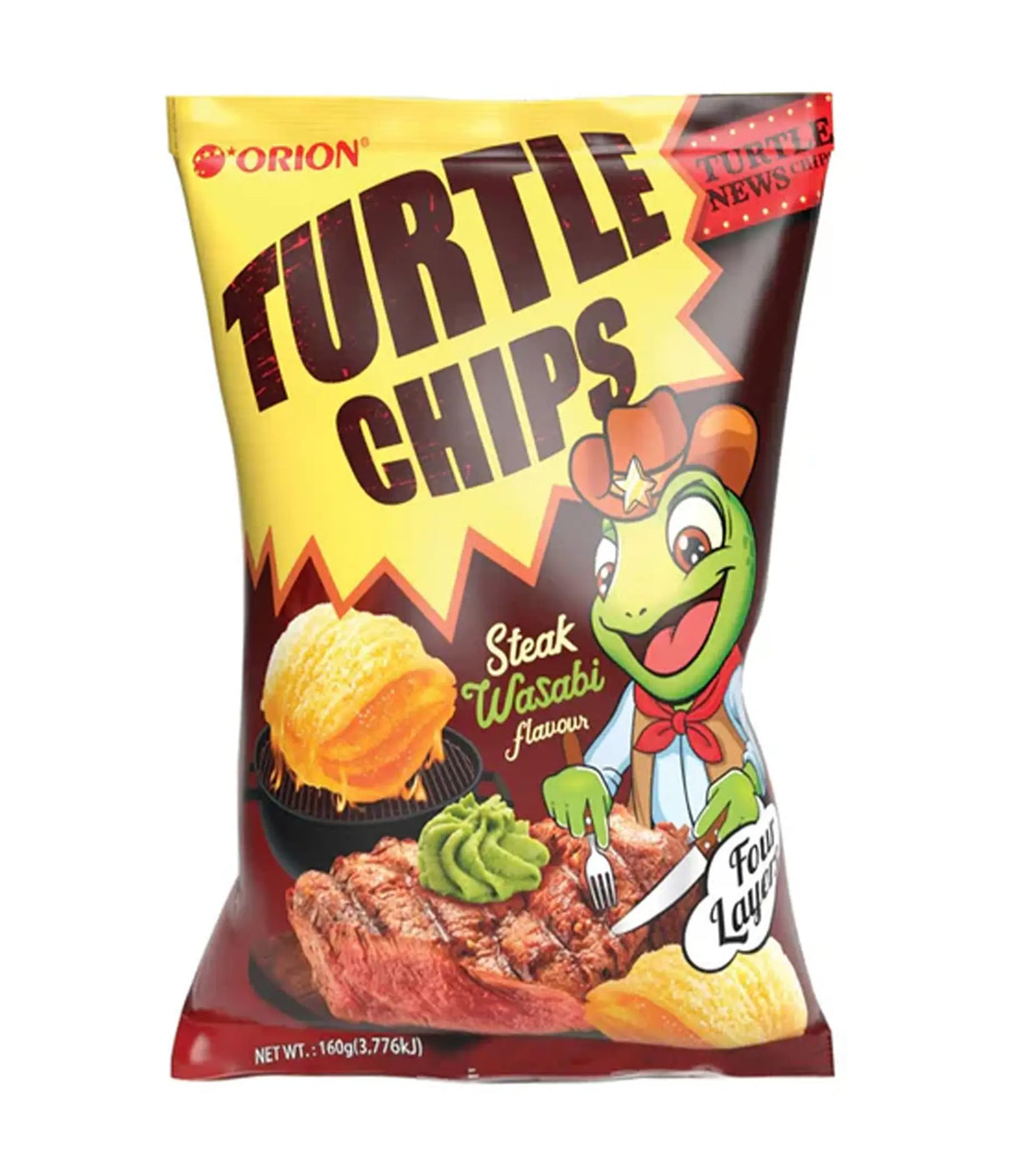 Orion - Kkobuk Turtle Chips (Steak Wasabi Flavour) 160g