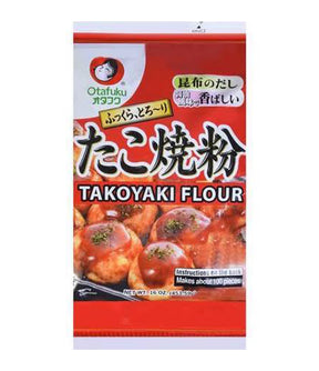 Package of Otafuku Takoyaki Flour featuring the product name and an image of takoyaki on the front.