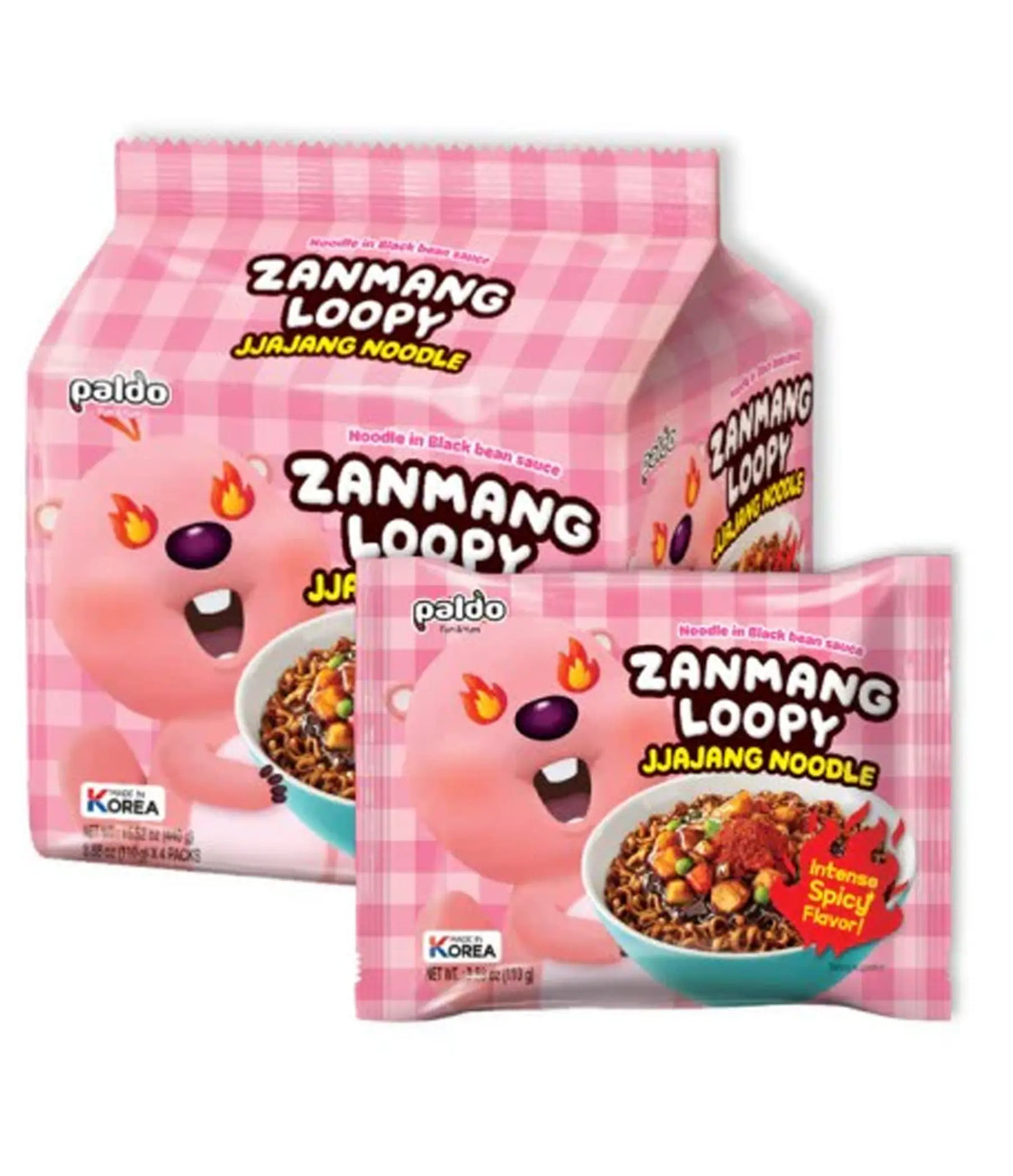 Paldo - Zanmang Loopy Jjajang Noodle (Spicy) 4x110g