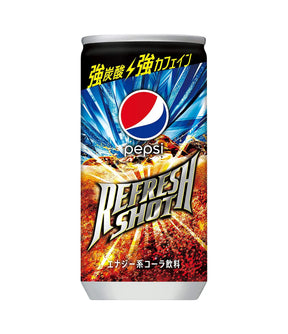 A can of Pepsi Refresh Shot with Japanese text and a vibrant multicolored design.