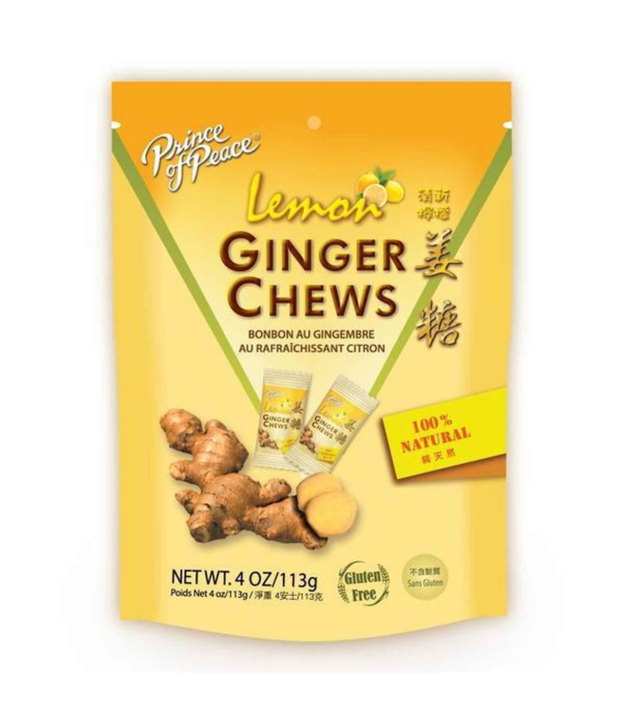 Prince of Peace - Ginger Chews (Lemon) 113g