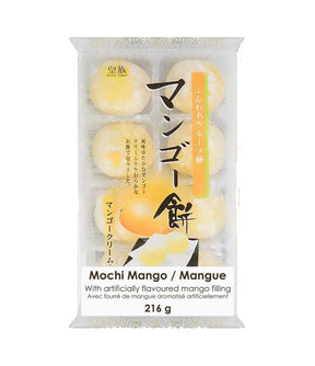 Packaging of Royal Family Mochi Mango, showing the product name and the image of the mochi with mango filling.