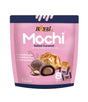 Pink package of Royal Family Mochi Salted Caramel on a white background
