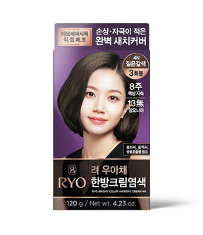 Ryo hair dye packaging with a woman's face on a white background