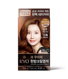 Ryo hair dye packaging with a woman's face on a white background