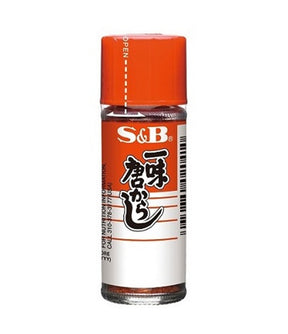 A bottle of S&B Ichimi Togarashi, a Japanese seasoning known for its spicy and versatile flavor profile.