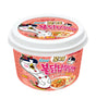 Container of Samyang Buldak Dangmyeon Glass Noodle (Rosé) showing the product name, image of noodles, and cartoon characters.