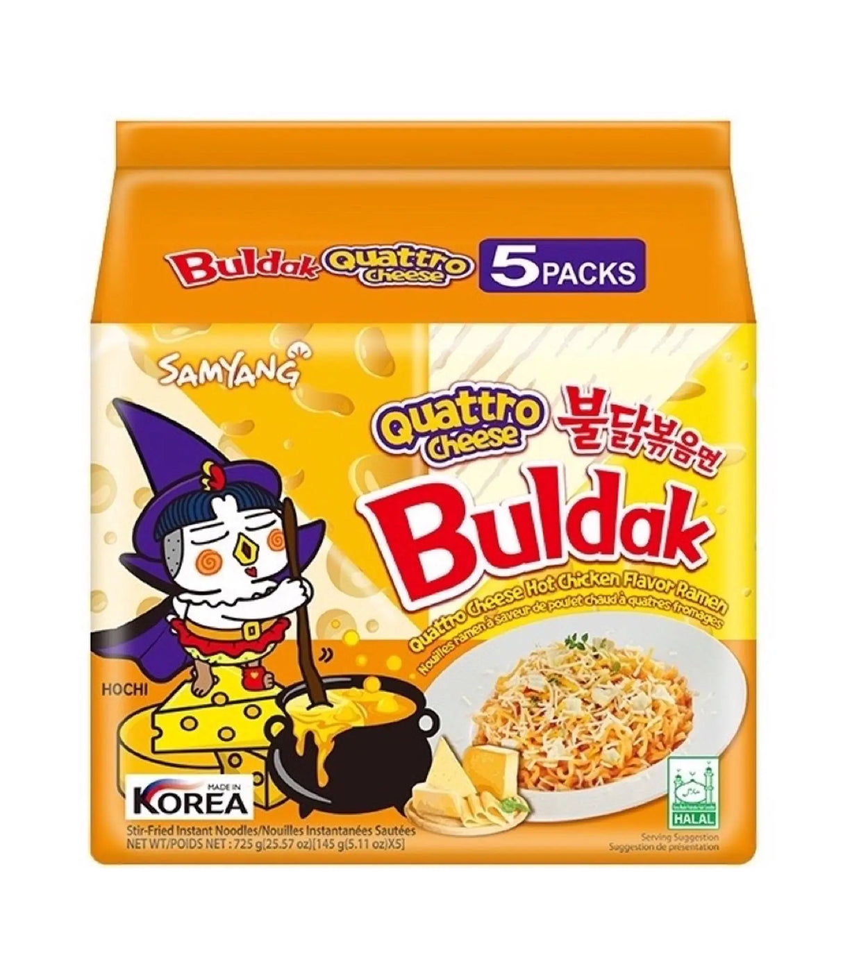 Samyang - Spicy Chicken Buldak Noodle (Quattro Cheese) 8x5x145g