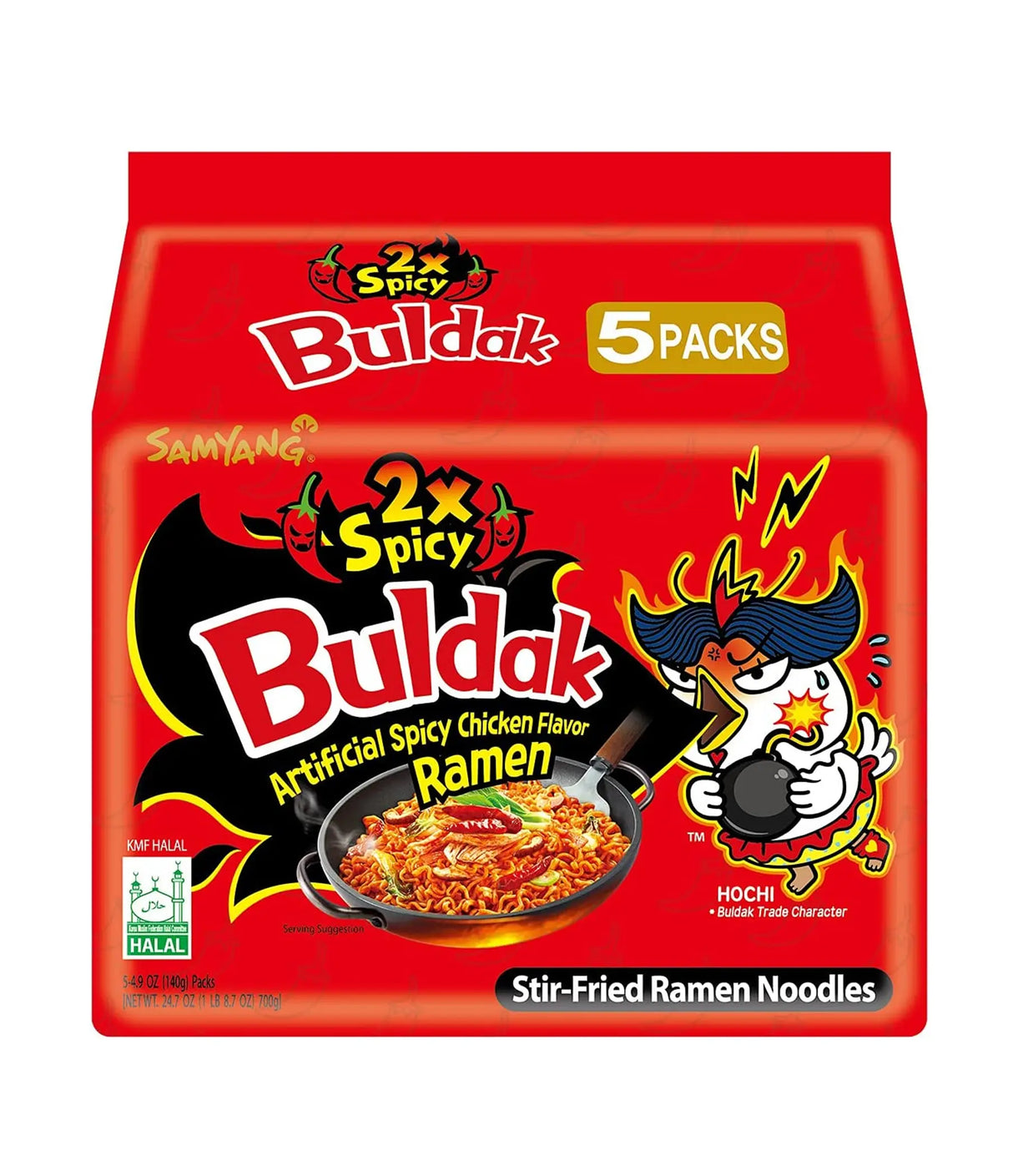 Samyang - Spicy Chicken Buldak Noodle (2x Spicy) 5x140g