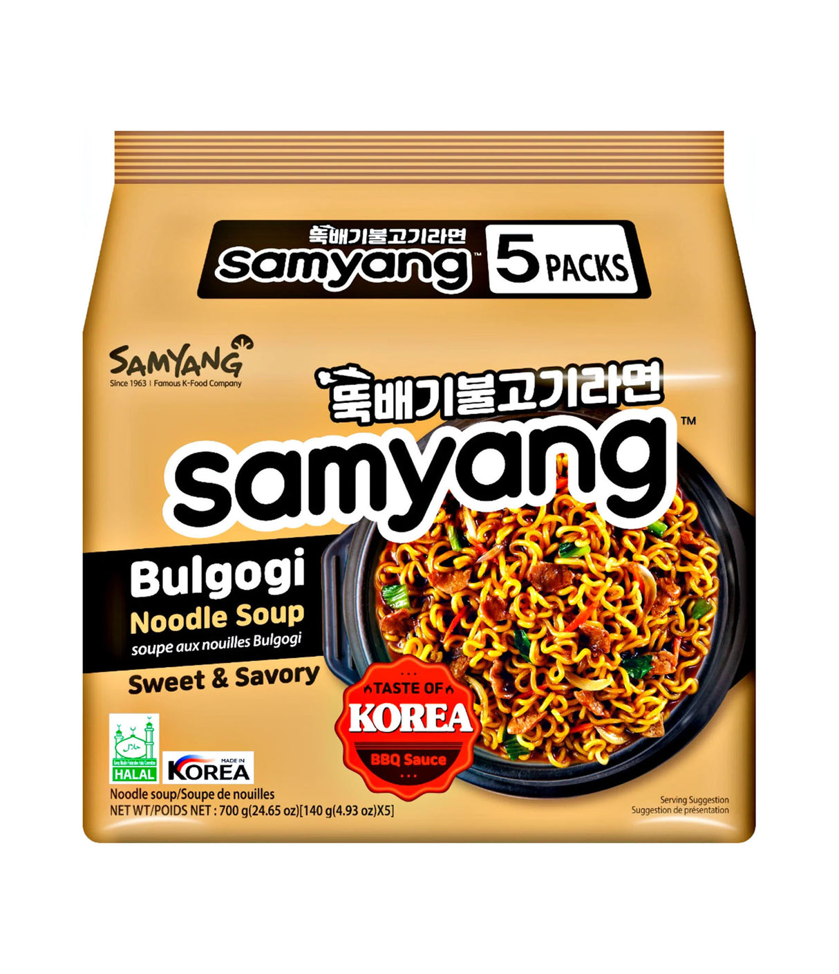 Samyang - Bulgogi Noodle Soup 5x140g