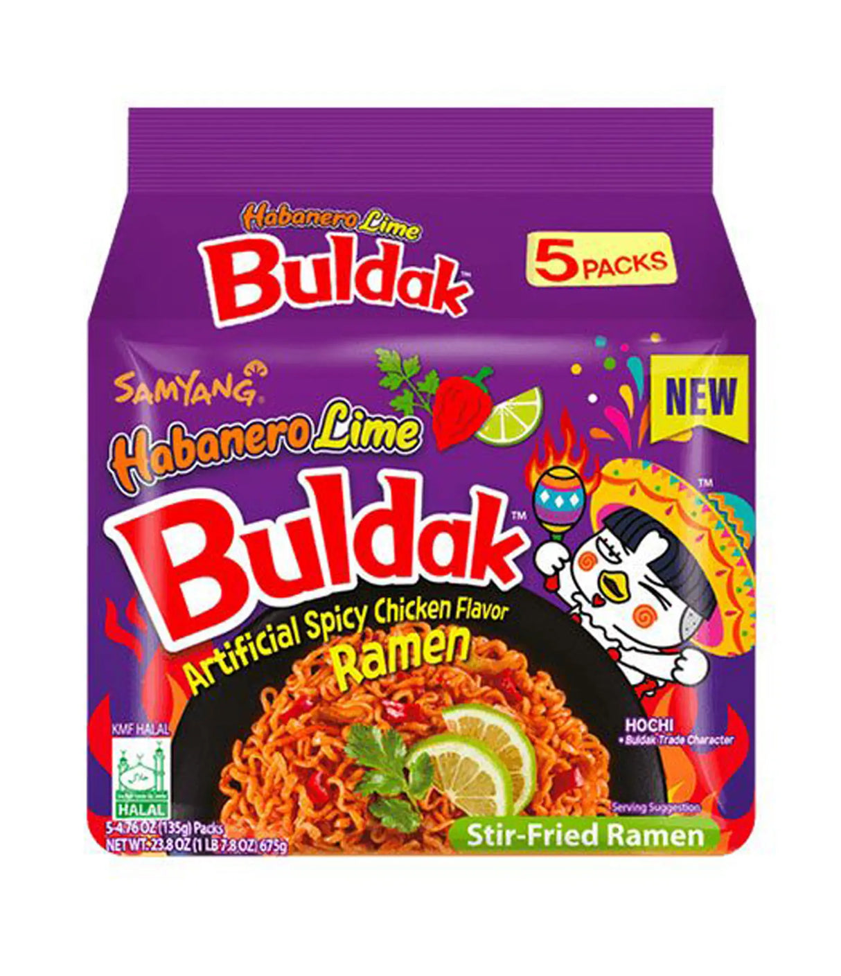 Samyang - Spicy Chicken Buldak Noodle (Habanero Lime) 5x135g