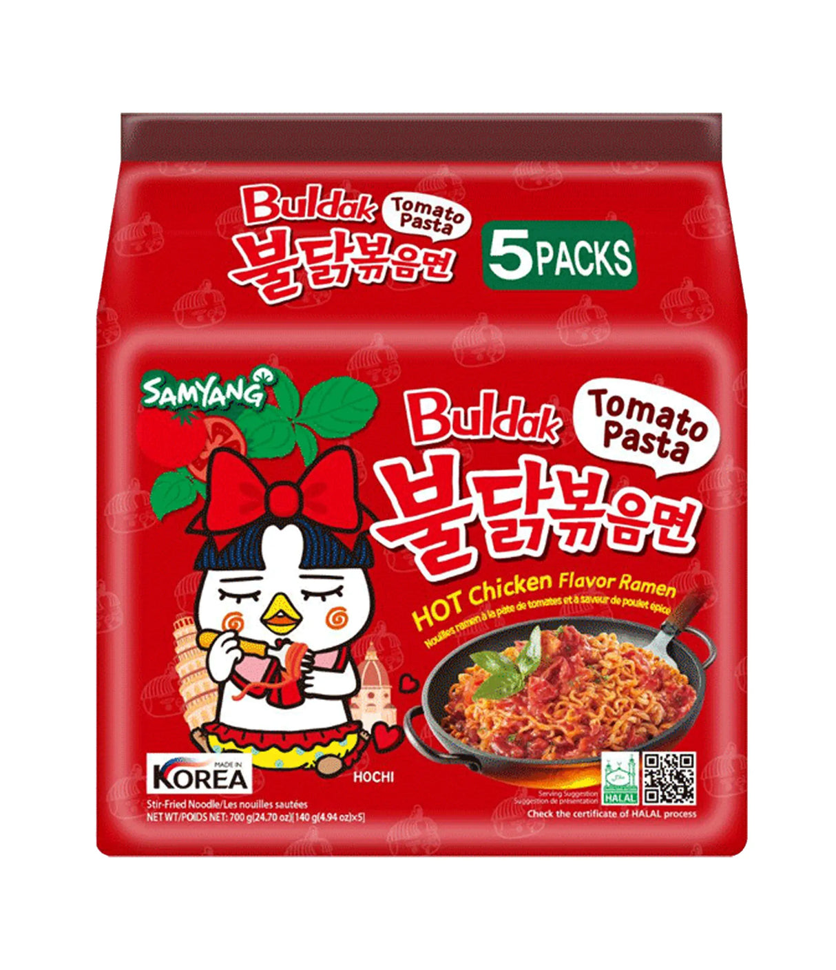 Samyang - Spicy Chicken Buldak Noodle (Tomato Pasta) 5x140g