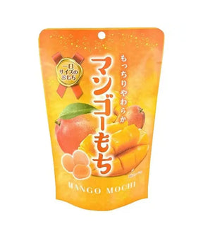 A package of Seiki Mango Mochi, a Japanese snack, featuring images of mangoes and the product name prominently displayed.
