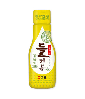 Yellow bottle with Korean text on a white background