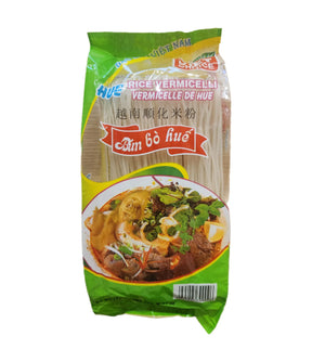 Packaged rice vermicelli with brand logo on a white background