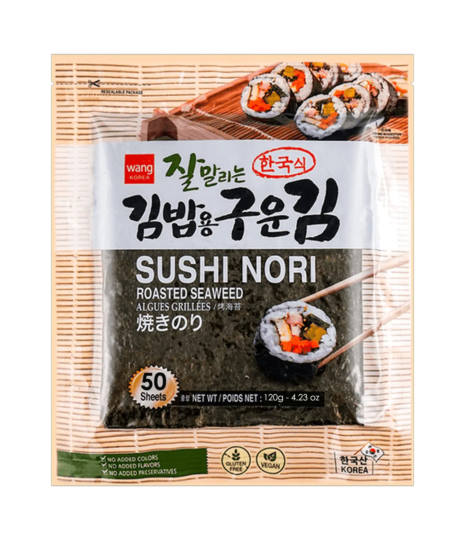 NORI★★ Wang - Sushi Nori Roasted Seaweed (50 Sheets) 120g | Haisue
