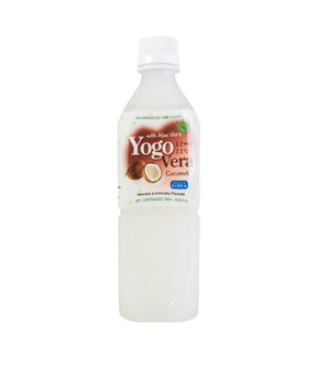 A bottle of Wang - Yogo Vera Drink (Coconut) 500ml with label showing the product name and coconut imagery.