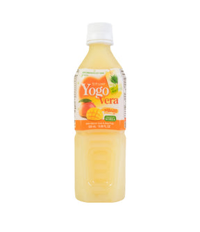 A bottle of Wang Yogo Vera Drink with mango flavor, 500ml.