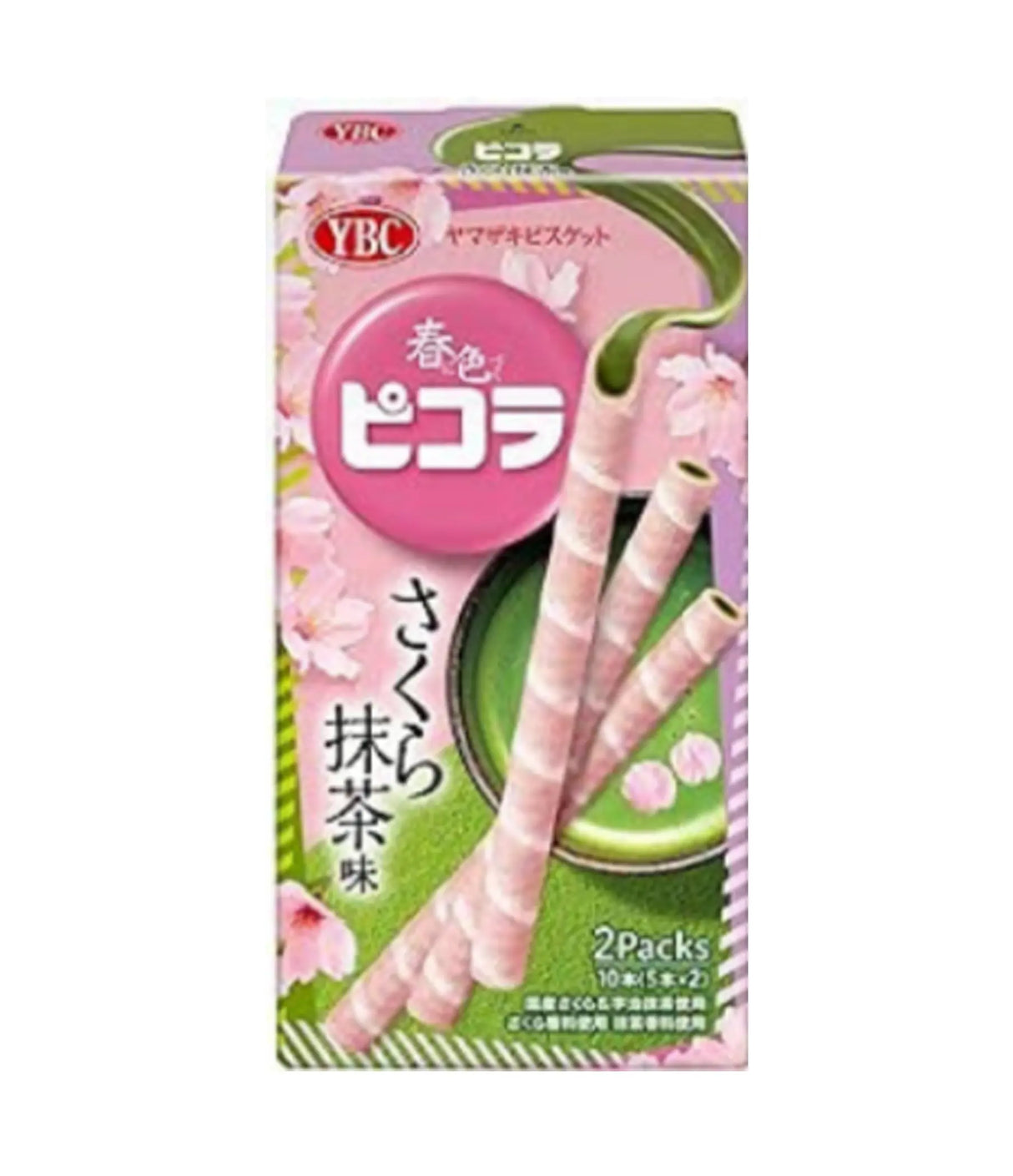 YBC - Picola Sakura Matcha Wafer Rolls 49g