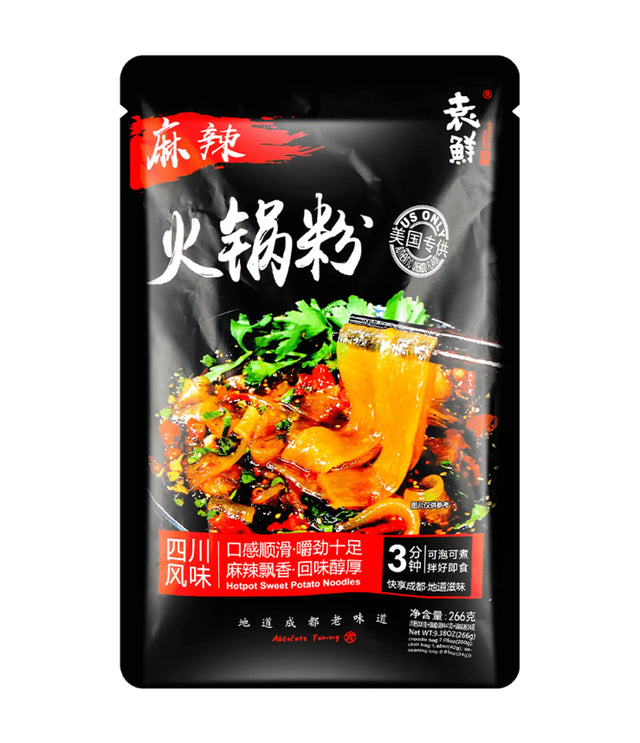 Packaged noodles with spicy and savory flavor on a black background