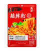 A red stand-up pouch of Chinese hot and sour rice noodles, featuring a large image of the prepared noodles with green vegetables on the front, with Chinese text and the brand name 'Shi Ge' (失格) visible.